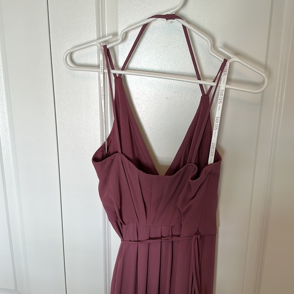 David’s Bridal Long Georgette Wrap Bridesmaid Dress: Chianti - Picture 5 of 6